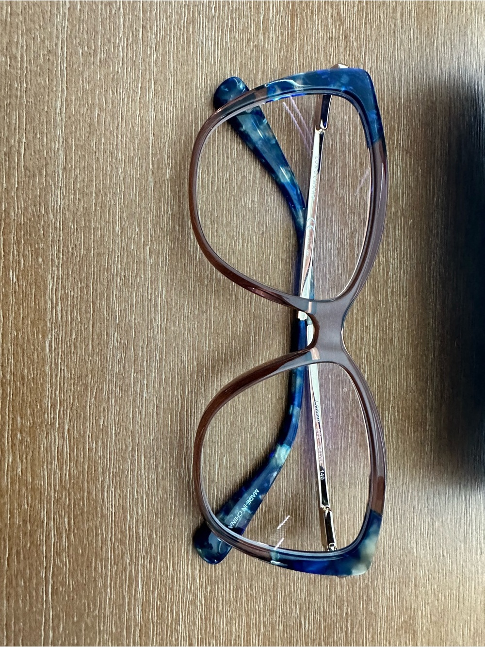 Blue Tortoiseshell & Brown Eyeglass Frames LONGCHAMP 54/14
